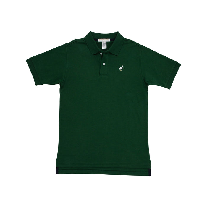 Prim and Proper Short Sleeve Polo | Grier Green w/ Multicolor Stork