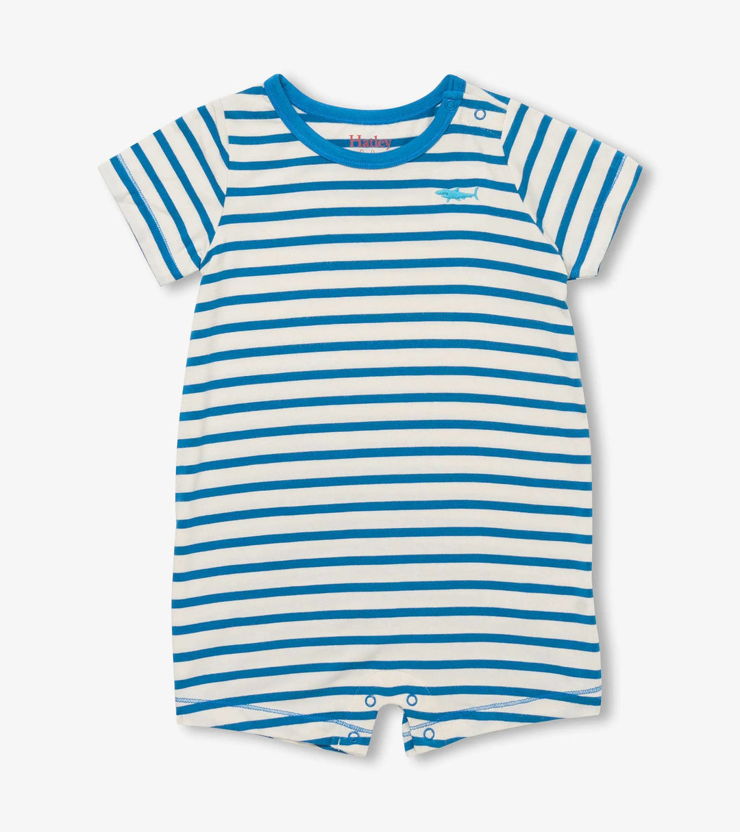 Shark Stripes Bamboo Romper