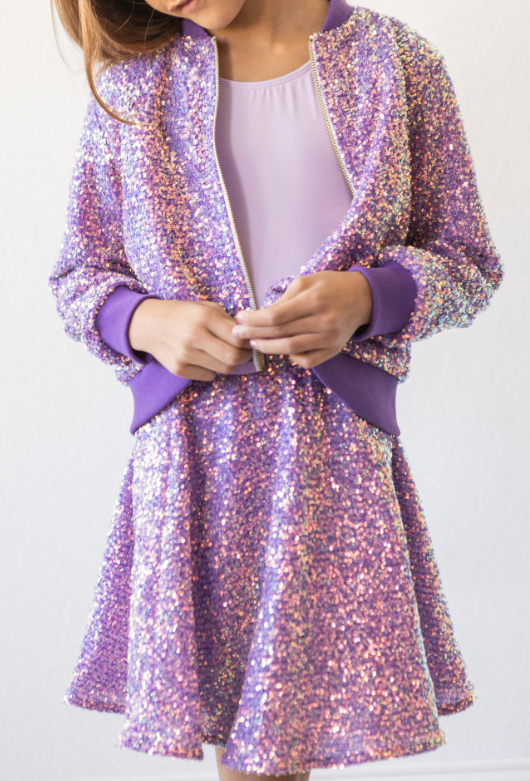 Sequin Twirl Skirt | Purple