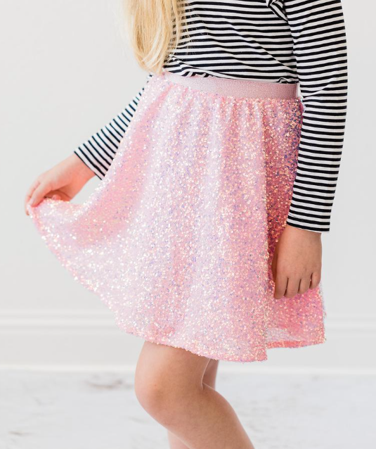 Sequin Twirl Skirt | Bubblegum
