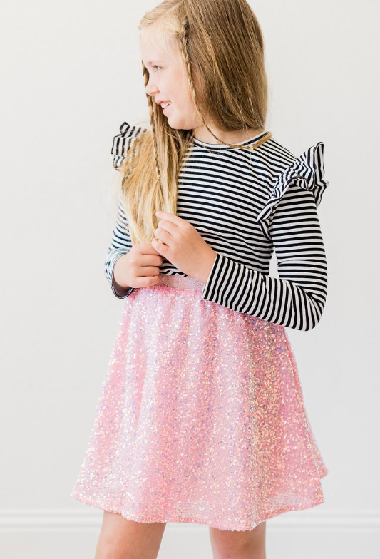 Sequin Twirl Skirt | Bubblegum