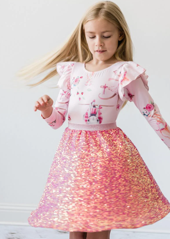 Sequin Twirl Skirt | Hot Pink