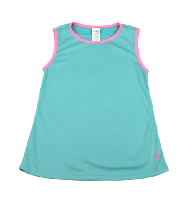 Tori Tank | Turquoise w/Pink