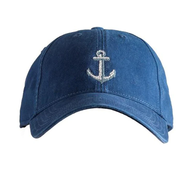 Navy Embroidered Baseball Hat | Anchor