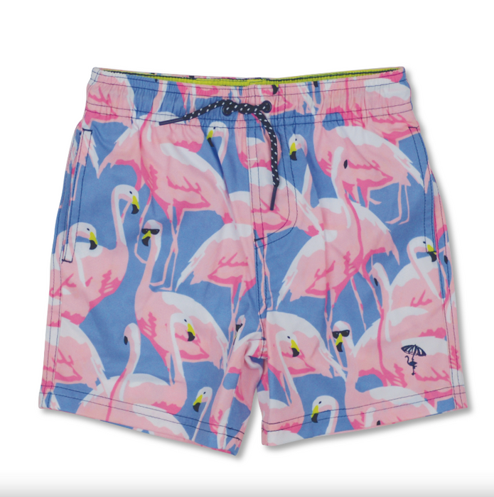 Shady Flamingo Swim Trunks
