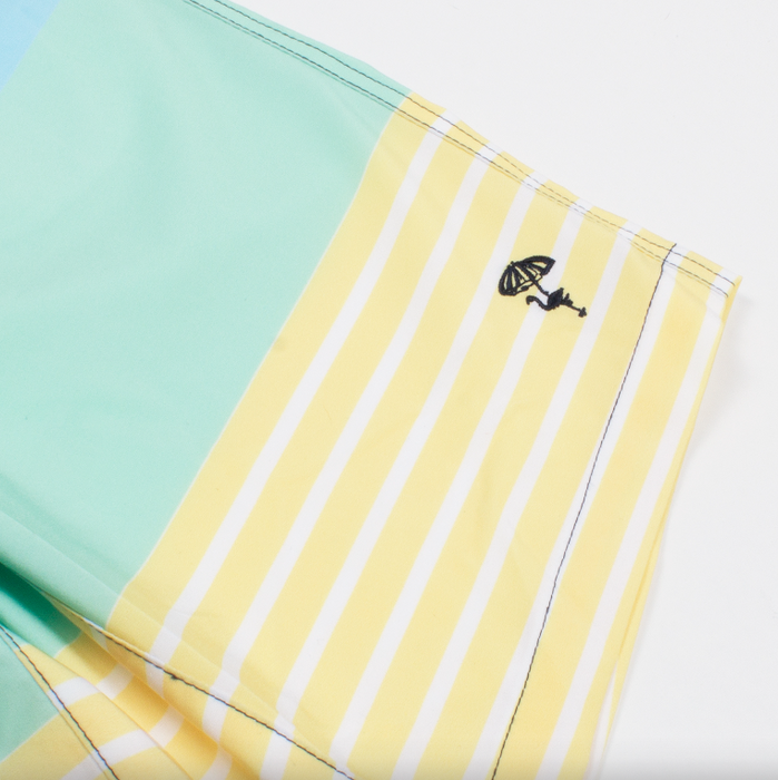 Stripe Colorblock Swim Trunks