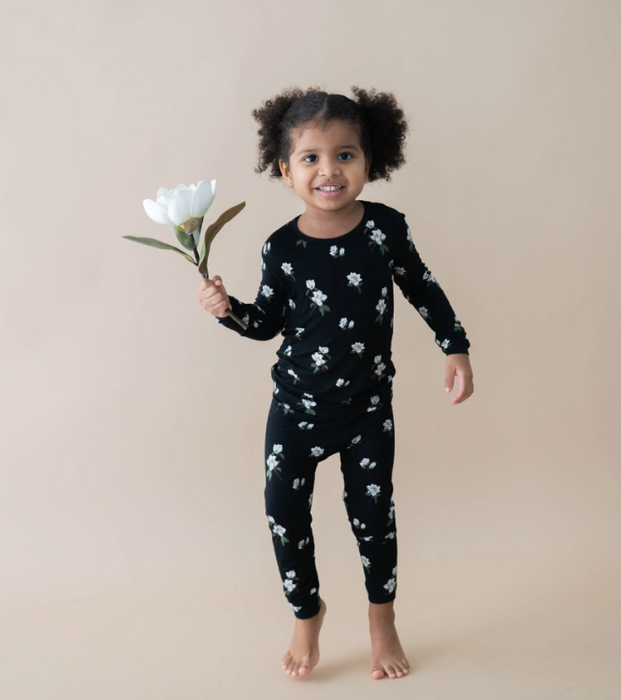 Kyte Baby Long Sleeve Pajama Set | Small Magnolia Midnight