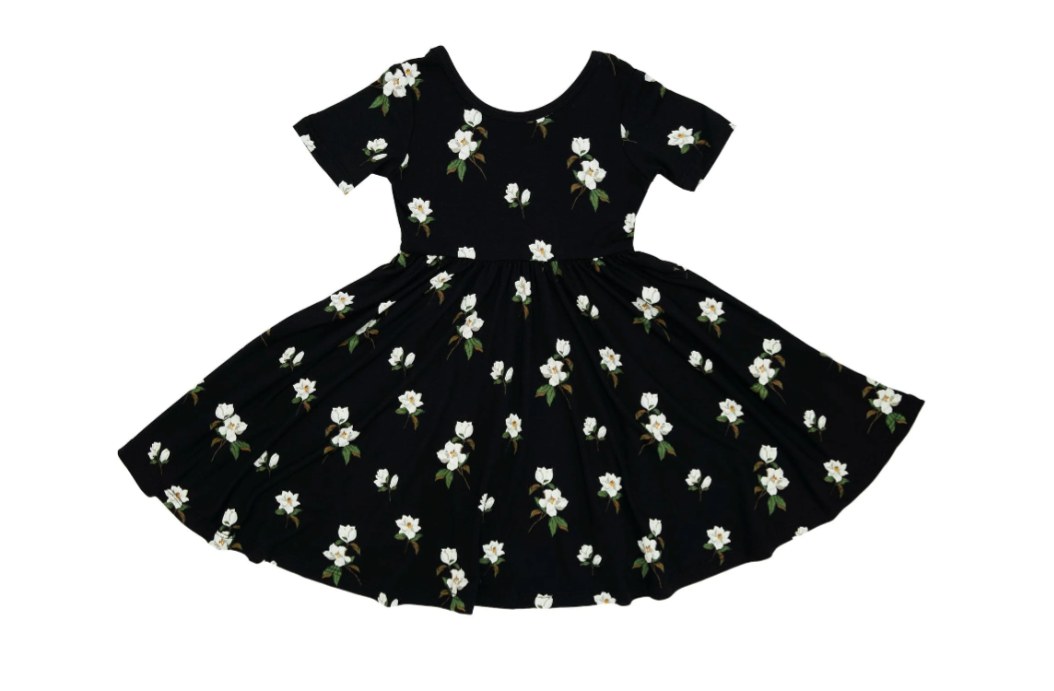 Kyte Printed Twirl Dress | Small Magnolia Midnight