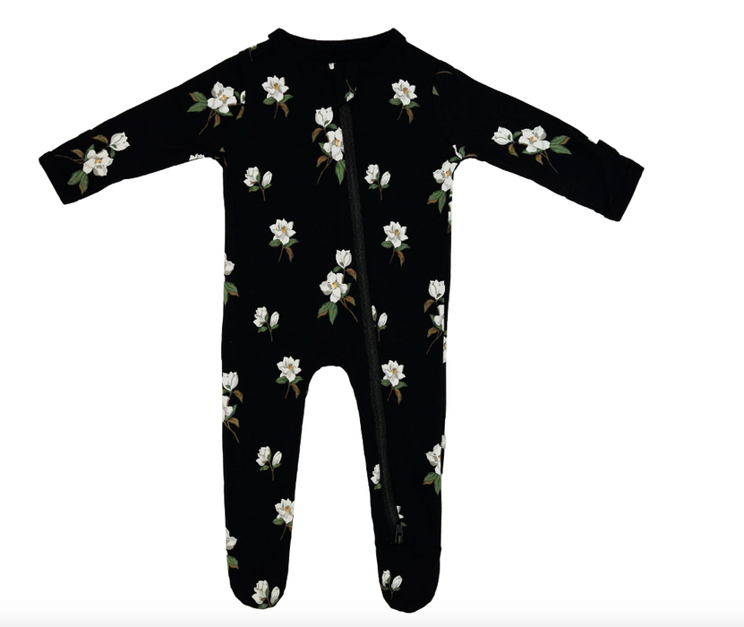 Zippered Footie | Small Magnolia Midnight