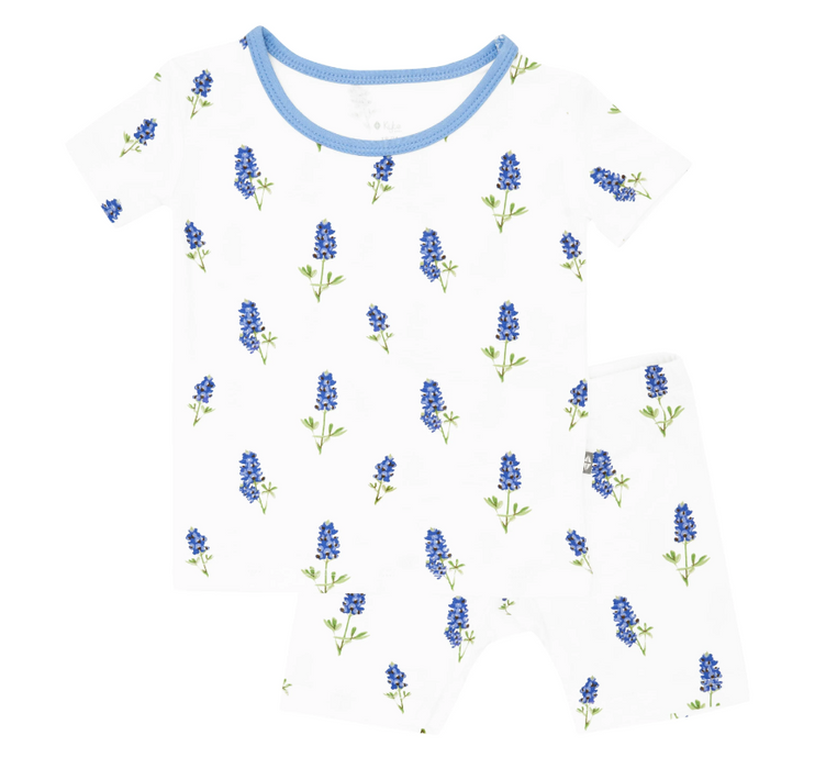 Short Sleeve Toddler Pajama Set | Periwinkle Bluebonnet