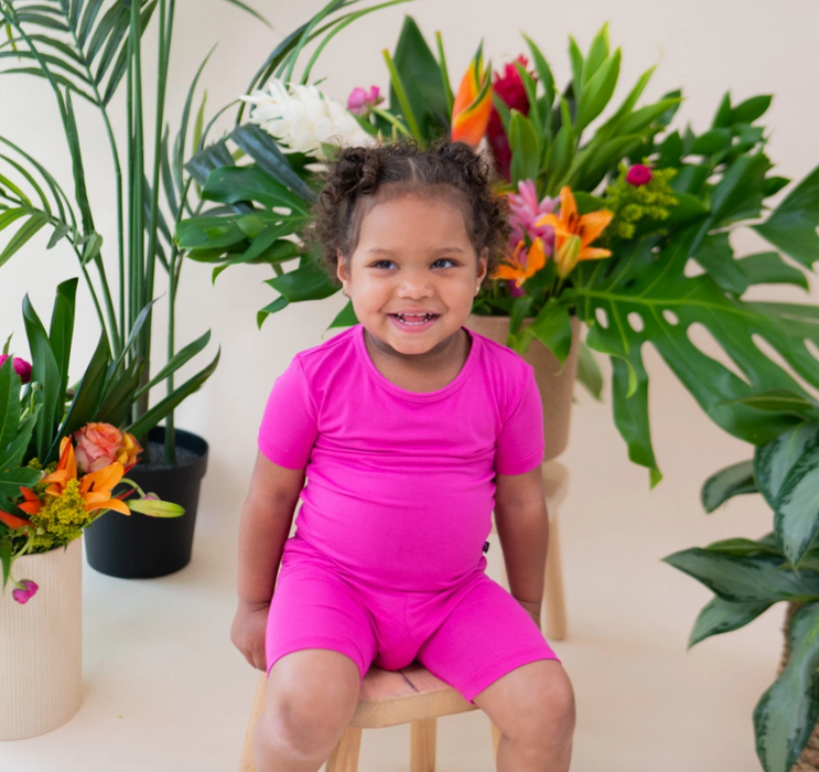 Short Sleeve Toddler Pajamas | Raspberry