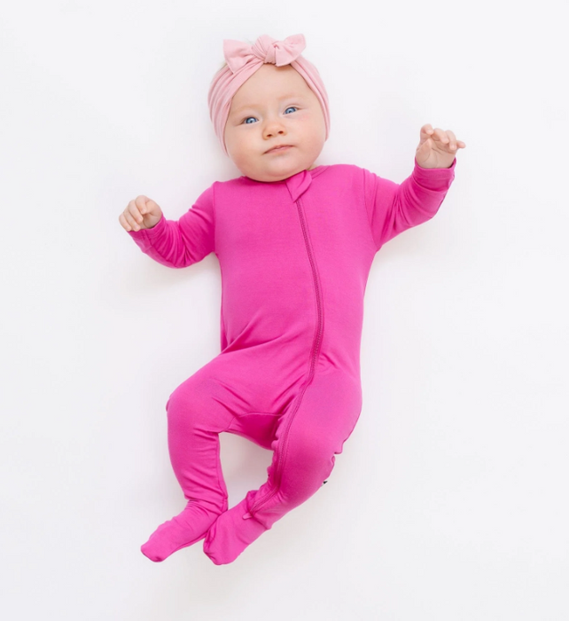 Kyte Zippered Footie | Raspberry