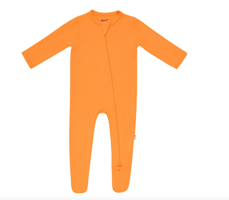 Zippered Footie | Tangerine