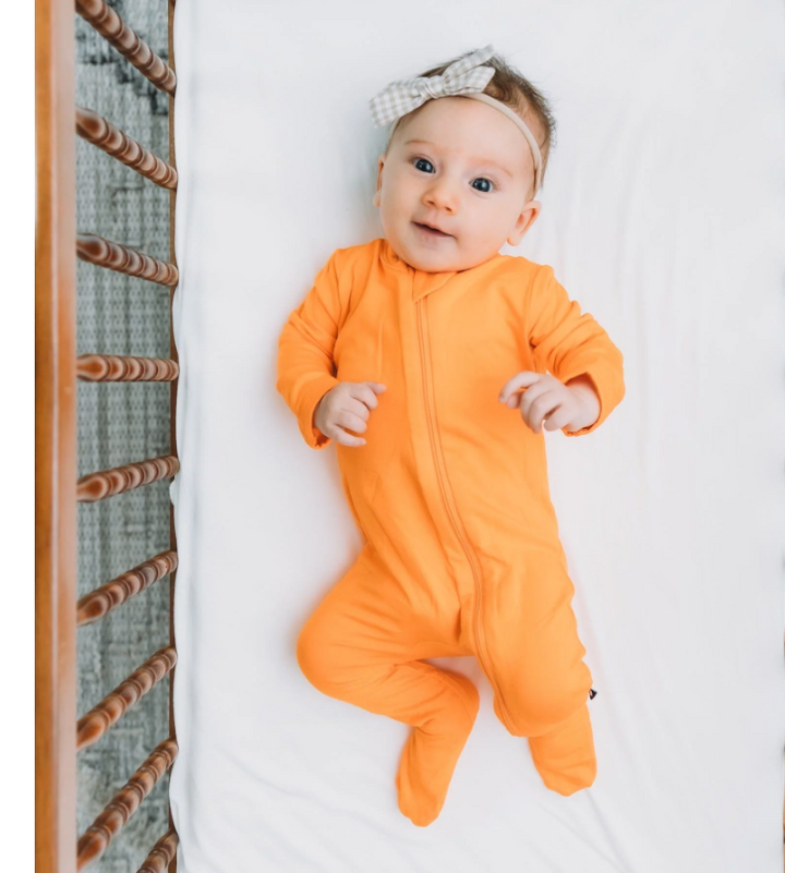 Zippered Footie | Tangerine