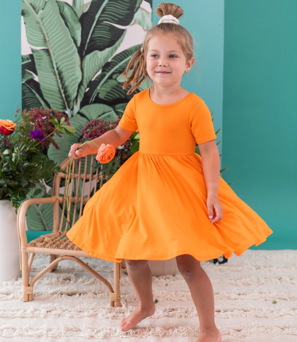 Twirl Dress | Tangerine