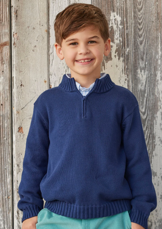 Quarter Zip Sweater | Navy