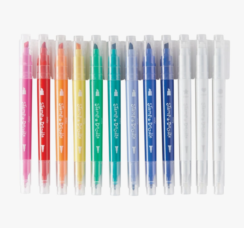 Stamp-A-Doodle Double-Ended Markers | Set of 12