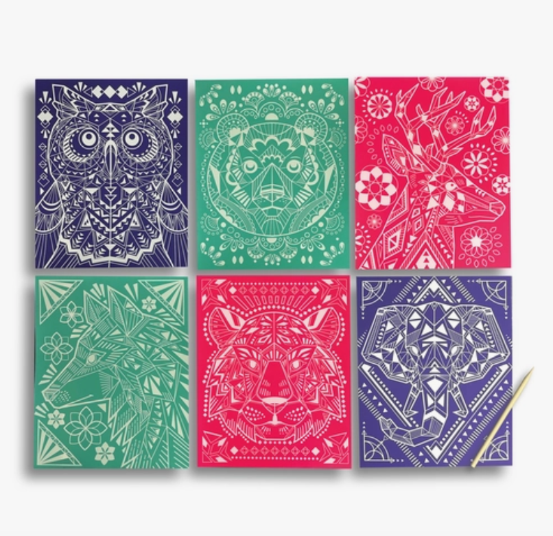 Scratch & Shine Scratch Cards | Geo Animals