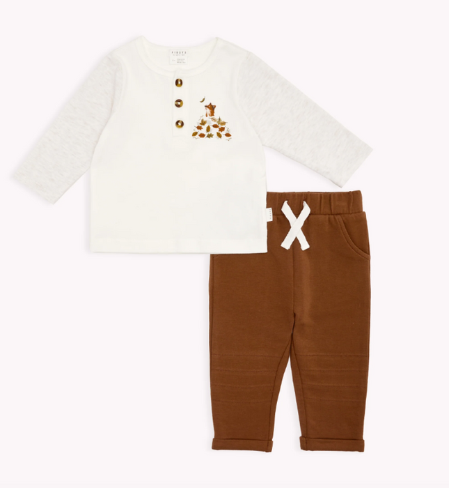 Henley Outfit Set | Fox in Leaves