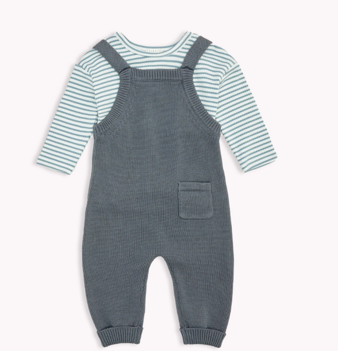 Cadet Grey Sweaterknit Overall Set