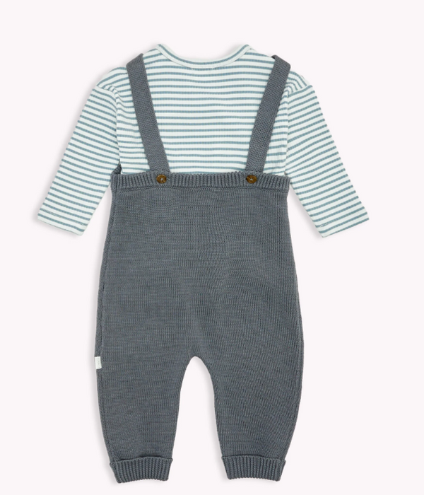 Cadet Grey Sweaterknit Overall Set