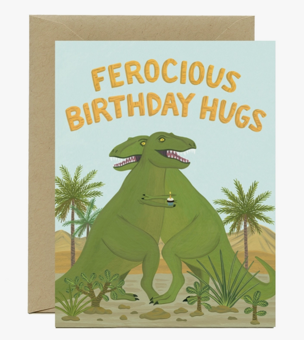 T-Rex Dinosaur Birthday Card