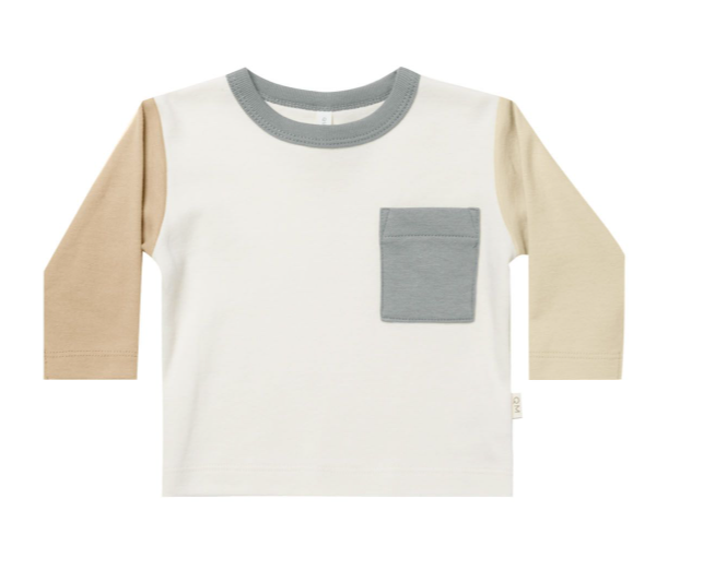 Long Sleeve Pocket Tee | Color Block