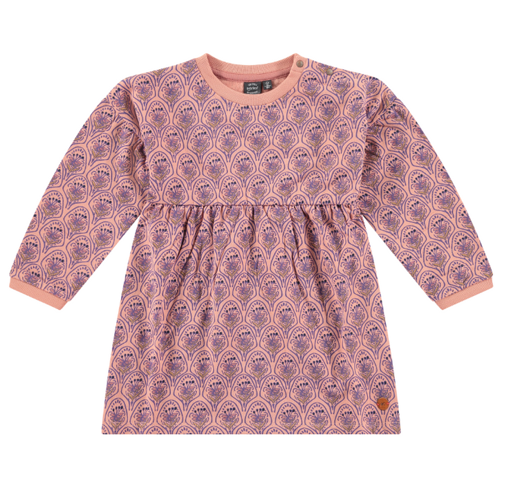 Girls Long Sleeve Dress | Salmon Floral