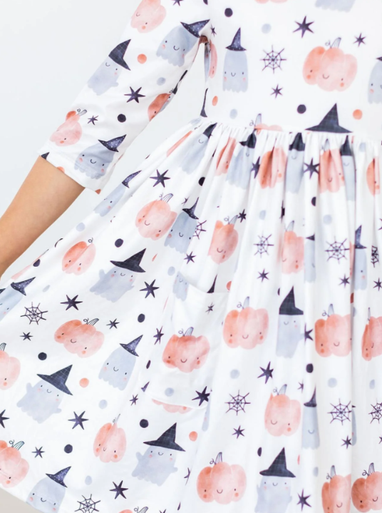 Peek a Boo 3/4 Sleeve Pocket Twirl Dress