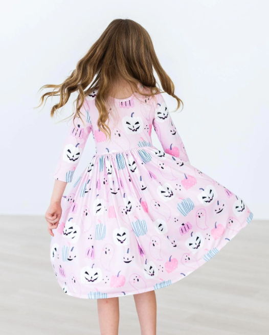 Happy Haunting 3/4 Sleeve Pocket Twirl Dress
