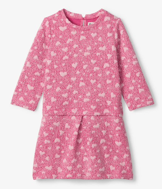 Jacquard Hearts Shift Dress