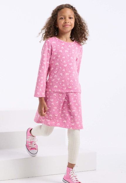 Jacquard Hearts Shift Dress