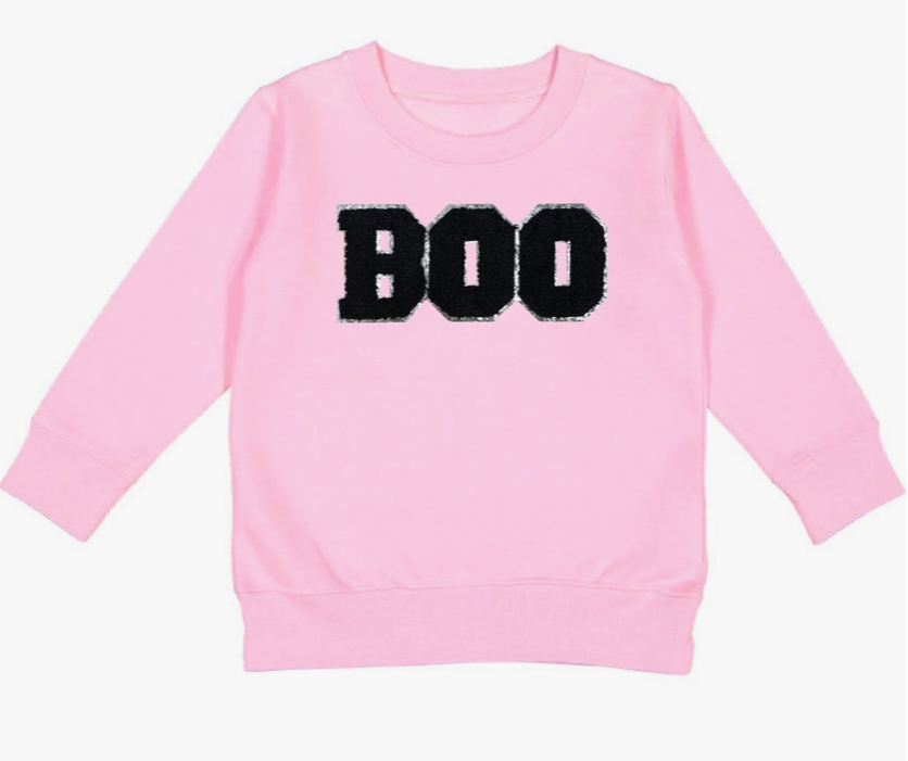 Boo Patch Halloween Sweatshirt | Pink