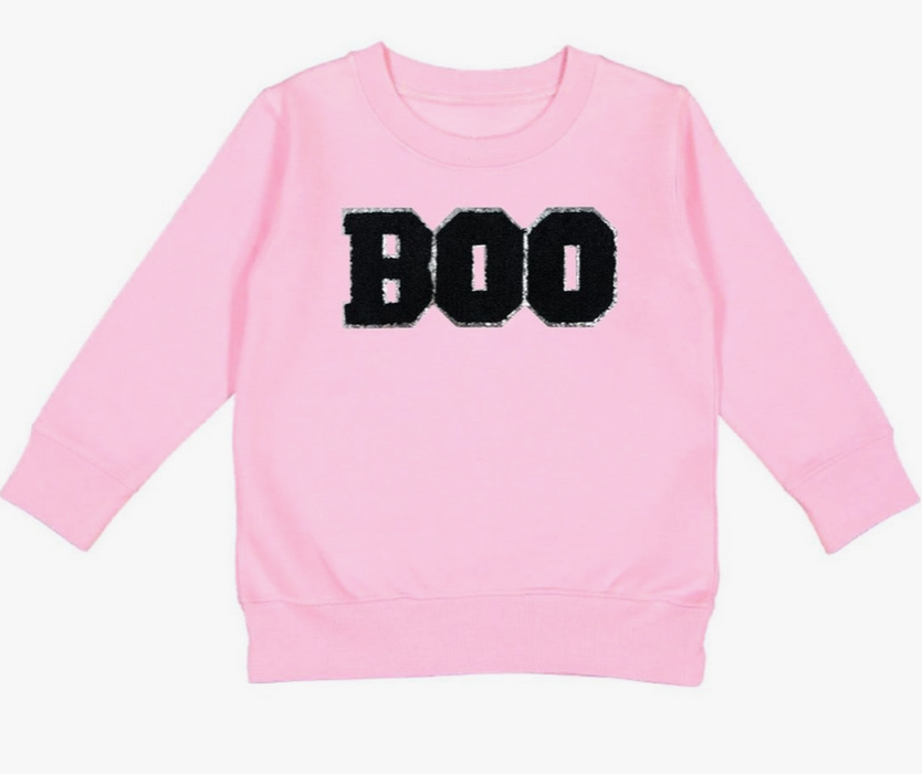 Boo Patch Halloween Sweatshirt | Pink