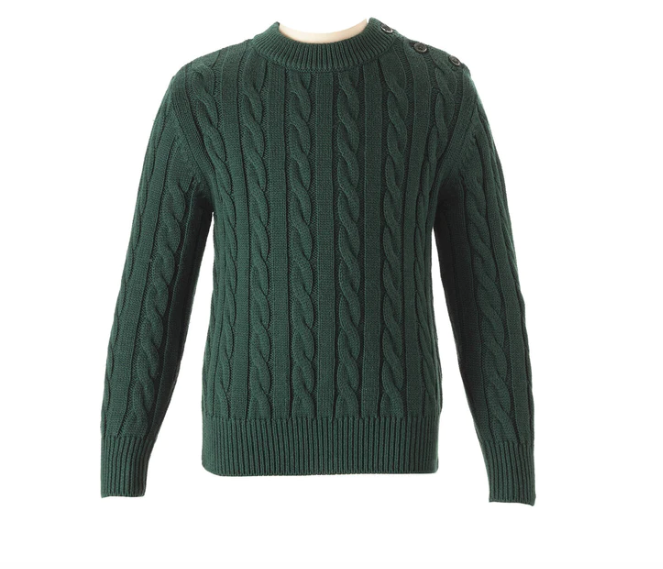 Green Cable Knit Sweater