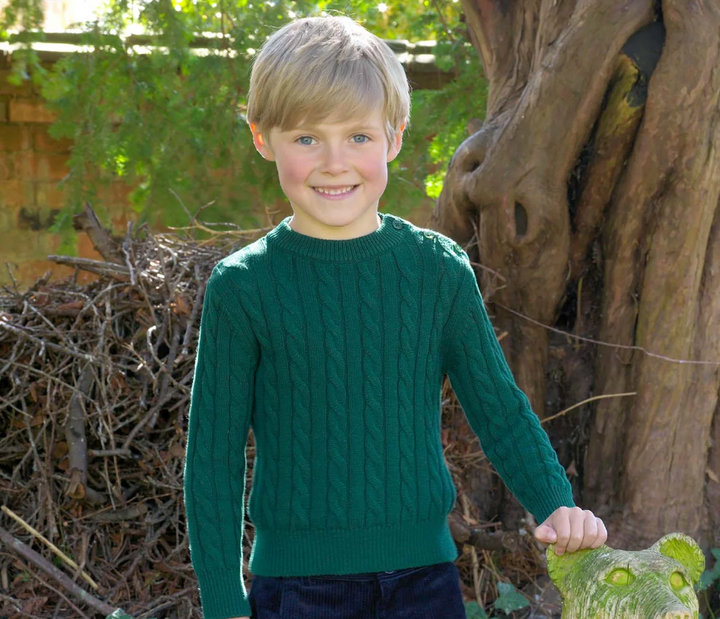 Green Cable Knit Sweater