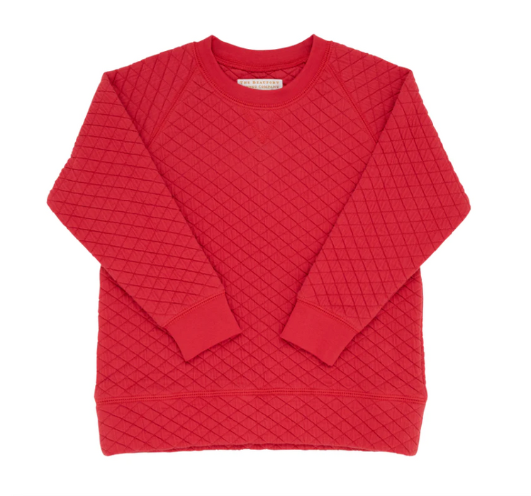 Cassidy Comfy Crewneck Quilted | Richmond Red