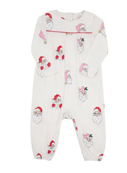 Long Sleeve Penny's Playsuit | Dear Santa Richmond Red and Pink
