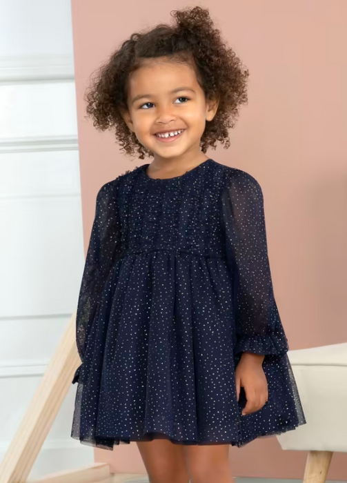 Navy Shimmer Tulle Dress | 5510