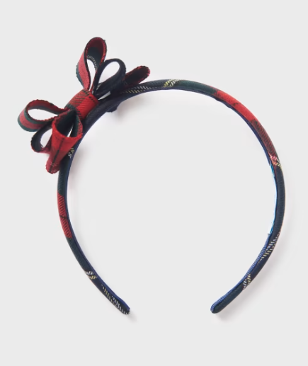 Plaid Headband w/Bow | 5986