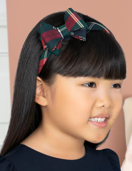 Plaid Headband w/Bow | 5986