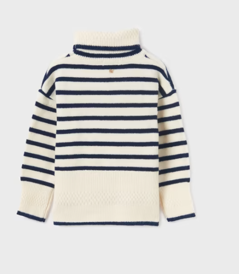 Black Striped Turtleneck | 5853