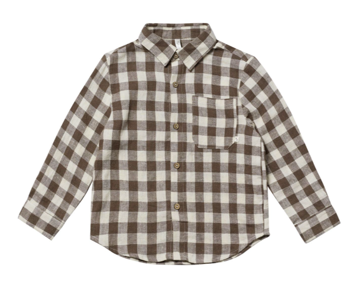 Long Sleeve Collared Shirt | Charcoal Check