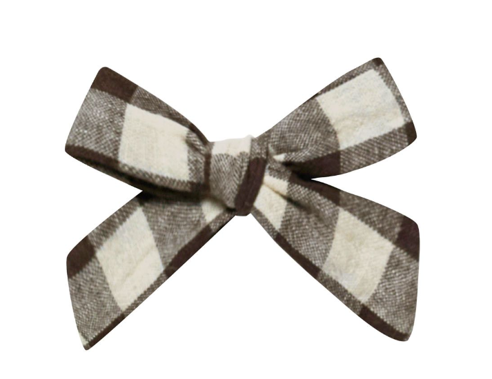 Girl Bow | Charcoal Check