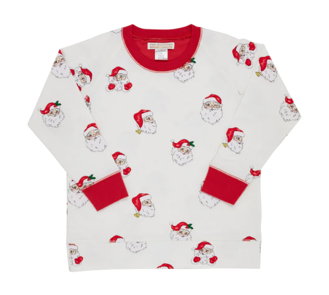 Cassidy Comfy Boys Crewneck French Terry Dear Santa Richmond Red