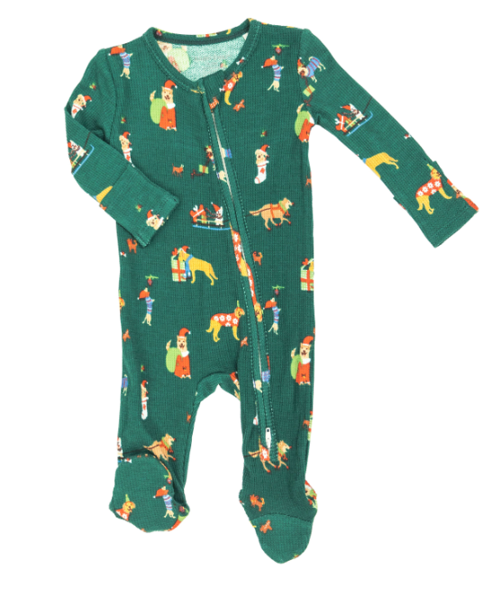 Two Way Zipper Footie | Doggie Christmas