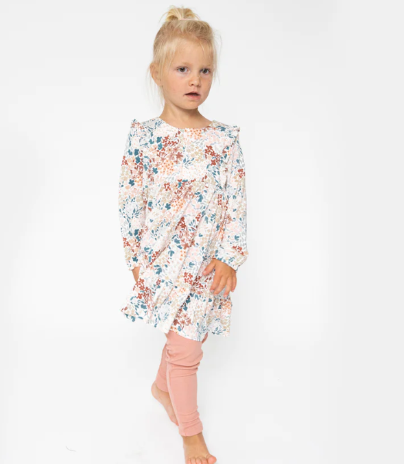 Ruffle Tiered Dress and Legging | Painted Fall Floral