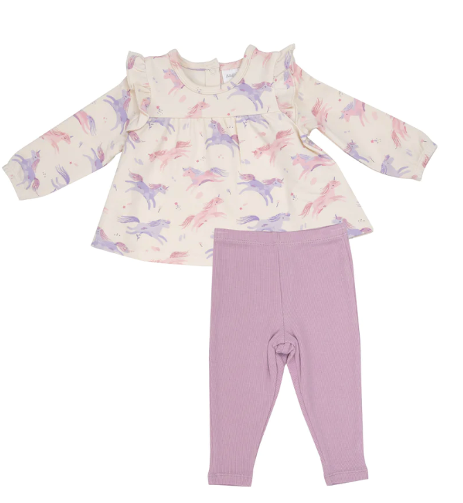 Raglan Dress and Rib Leggings | Dreamy Unicorns