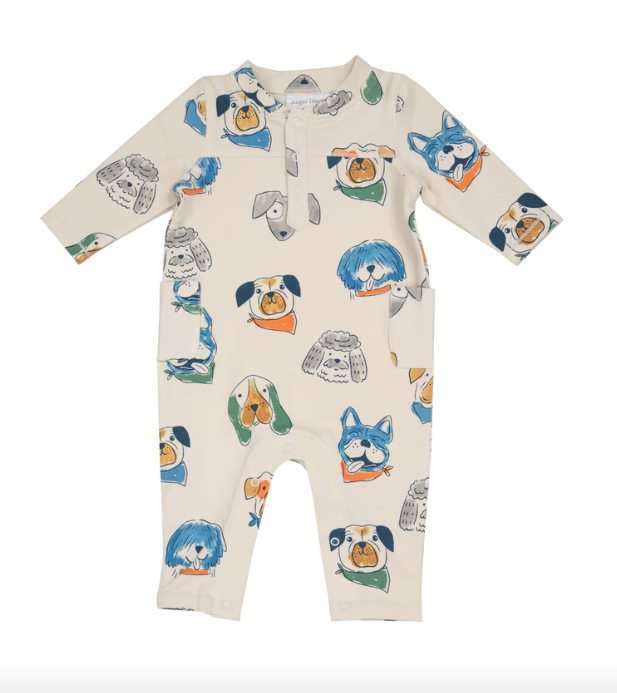 Baseball Collar Romper | Furry Friends