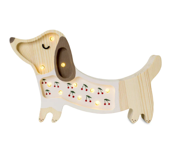 Mini Puppy Lamp | Cherries on Pink